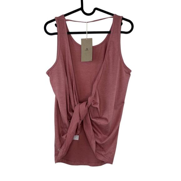 NWT Icyzone Women's Pink Open Back Twist Strappy Athletic Tank Size Medium - Picture 3 of 7